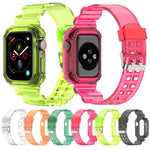 Dây đeo đồng hồ silicone tích hợp thay thế cho Apple Watch Series, 7 41mm / 6 & SE & 5 & 4 40mm / 3 & 2 & 1 38mm, 7 45mm / 6 & SE & 5 & 4 44mm / 3 & 2 & 1 42mm