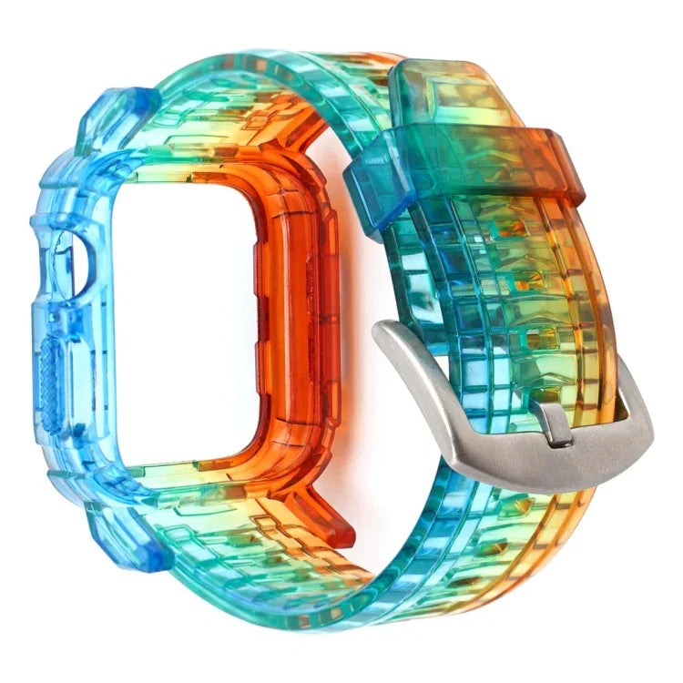Dây ốp TPU tích hợp chuyển màu cho Apple Watch Series 9 / 8 / 7 45mm / 6 / 5 / 4 / Watch SE 44mm / Watch 42mm, cho Apple Watch Series 9 / 8 / 7 45mm / 6 / 5 / 4 / Watch SE 44mm / Watch 42mm