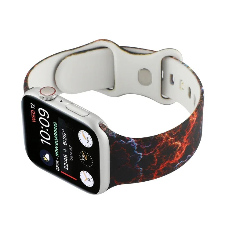 Dây đồng hồ thay thế in 8 khóa cho Apple Watch Series, 7 45mm / 6 & SE & 5 & 4 44mm / 3 & 2 & 1 42mm, 7 41mm / 6 & SE & 5 & 4 40mm / 3 & 2 & 1 38mm