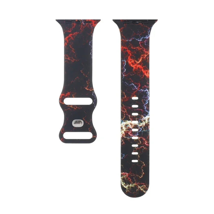Dây đồng hồ thay thế in 8 khóa cho Apple Watch Series, 7 45mm / 6 & SE & 5 & 4 44mm / 3 & 2 & 1 42mm, 7 41mm / 6 & SE & 5 & 4 40mm / 3 & 2 & 1 38mm