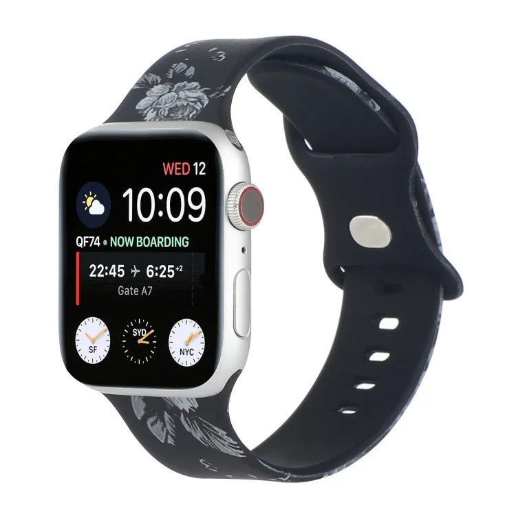 Dây đồng hồ thay thế in 8 khóa cho Apple Watch Series, 7 45mm / 6 & SE & 5 & 4 44mm / 3 & 2 & 1 42mm, 7 41mm / 6 & SE & 5 & 4 40mm / 3 & 2 & 1 38mm