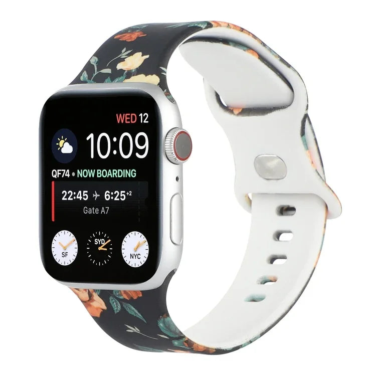 Dây đồng hồ thay thế in 8 khóa cho Apple Watch Series, 7 45mm / 6 & SE & 5 & 4 44mm / 3 & 2 & 1 42mm, 7 41mm / 6 & SE & 5 & 4 40mm / 3 & 2 & 1 38mm