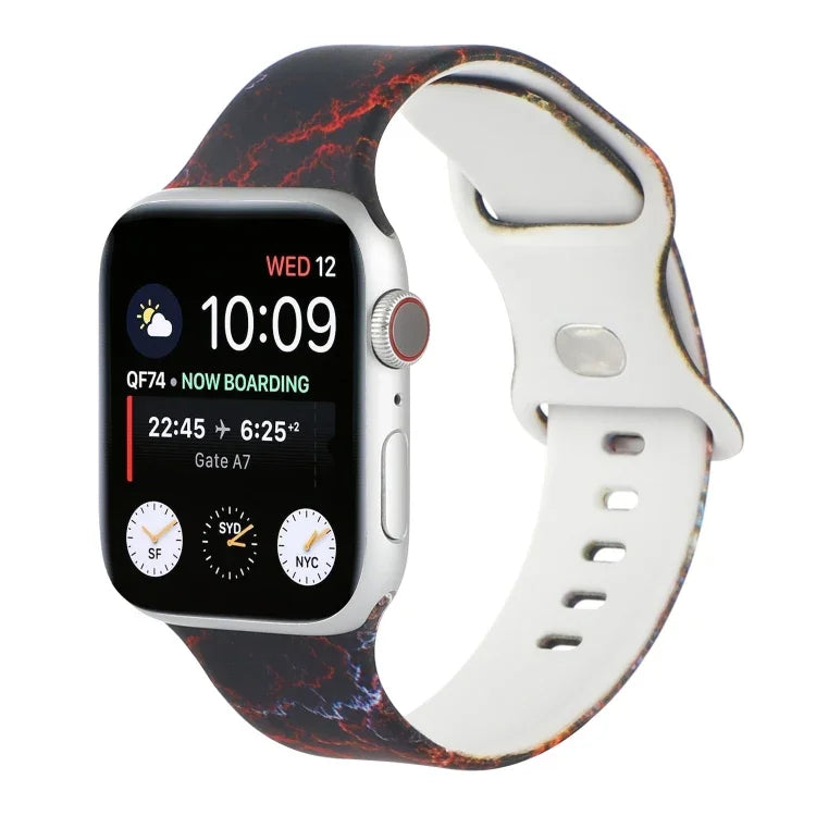 Dây đồng hồ thay thế in 8 khóa cho Apple Watch Series, 7 45mm / 6 & SE & 5 & 4 44mm / 3 & 2 & 1 42mm, 7 41mm / 6 & SE & 5 & 4 40mm / 3 & 2 & 1 38mm