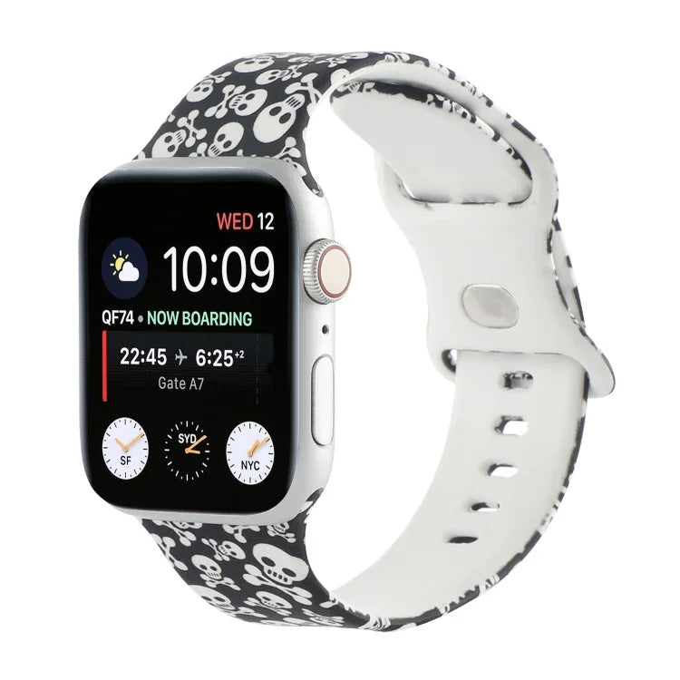 Dây đồng hồ thay thế in 8 khóa cho Apple Watch Series, 7 45mm / 6 & SE & 5 & 4 44mm / 3 & 2 & 1 42mm, 7 41mm / 6 & SE & 5 & 4 40mm / 3 & 2 & 1 38mm
