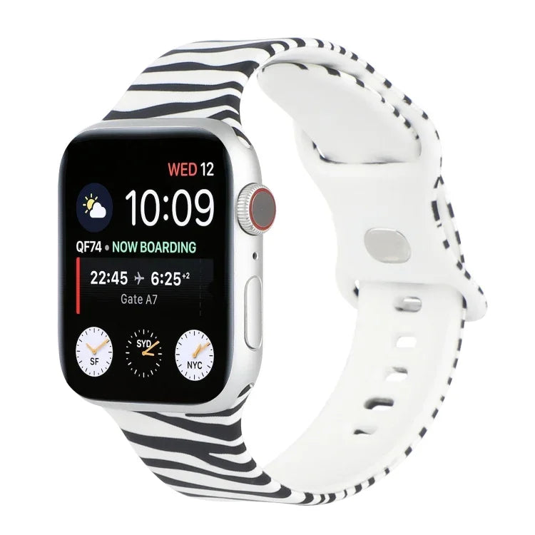 Dây đồng hồ thay thế in 8 khóa cho Apple Watch Series, 7 45mm / 6 & SE & 5 & 4 44mm / 3 & 2 & 1 42mm, 7 41mm / 6 & SE & 5 & 4 40mm / 3 & 2 & 1 38mm