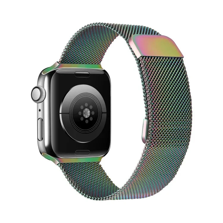 Dây đồng hồ thay thế đàn hồi từ tính Milanese hai đoạn cho Apple Watch Series, 7 45mm / 6 & SE & 5 & 4 44mm / 3 & 2 & 1 42mm, 7 41mm / 6 & SE & 5 & 4 40mm / 3 & 2 & 1 38mm