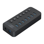 ORICO CT2U3-7AB-WH Bộ chia USB HUB đa cổng 7 trong 1 với các công tắc riêng biệt, vỏ nhựa sọc, CT2U3-7AB-BK phích cắm UK, CT2U3-7AB-WH phích cắm UK, CT2U3-7AB-BK phích cắm EU, CT2U3-7AB-WH phích cắm EU, CT2U3-7AB-BK phích cắm AU, CT2U3-7AB-WH phích cắm AU