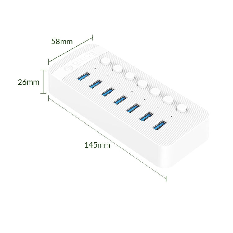 ORICO CT2U3-7AB-WH Bộ chia USB HUB đa cổng 7 trong 1 với các công tắc riêng biệt, vỏ nhựa sọc, CT2U3-7AB-BK phích cắm UK, CT2U3-7AB-WH phích cắm UK, CT2U3-7AB-BK phích cắm EU, CT2U3-7AB-WH phích cắm EU, CT2U3-7AB-BK phích cắm AU, CT2U3-7AB-WH phích cắm AU