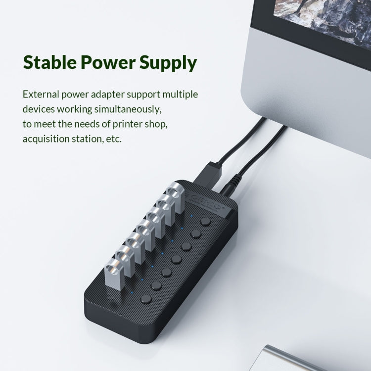 ORICO CT2U3-7AB-WH Bộ chia USB HUB đa cổng 7 trong 1 với các công tắc riêng biệt, vỏ nhựa sọc, CT2U3-7AB-BK phích cắm UK, CT2U3-7AB-WH phích cắm UK, CT2U3-7AB-BK phích cắm EU, CT2U3-7AB-WH phích cắm EU, CT2U3-7AB-BK phích cắm AU, CT2U3-7AB-WH phích cắm AU