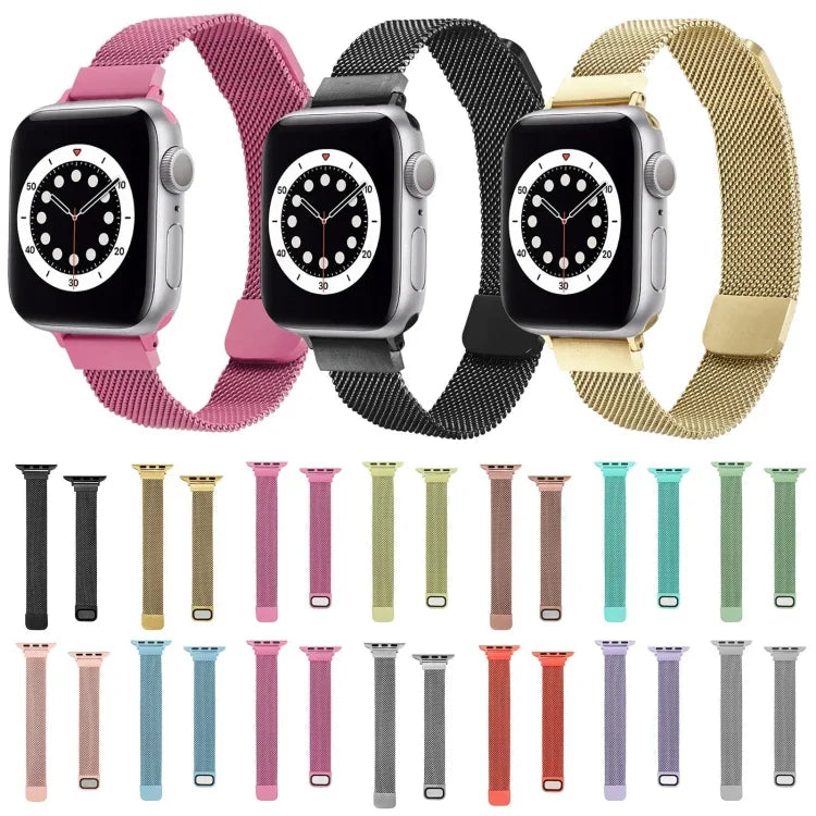 Dây đồng hồ thay thế Milan hai đoạn eo nhỏ cho Apple Watch Series, 7 45mm / 6 & SE & 5 & 4 44mm / 3 & 2 & 1 42mm, 7 41mm / 6 & SE & 5 & 4 40mm / 3 & 2 & 1 38mm