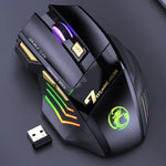Chuột chơi game không dây sạc im lặng 7 nút iMICE GW-X7 với đèn RGB nhiều màu, GW-X7 2.4G