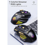 Chuột chơi game không dây sạc im lặng 7 nút iMICE GW-X7 với đèn RGB nhiều màu, GW-X7 2.4G