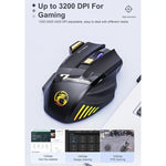 Chuột chơi game không dây sạc im lặng 7 nút iMICE GW-X7 với đèn RGB nhiều màu, GW-X7 2.4G