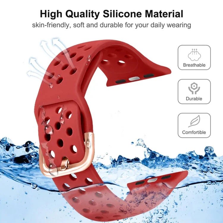 Dây đồng hồ silicone thay thế cho Apple Watch Series, 7 41mm / 6 & SE & 5 & 4 40mm / 3 & 2 & 1 38mm