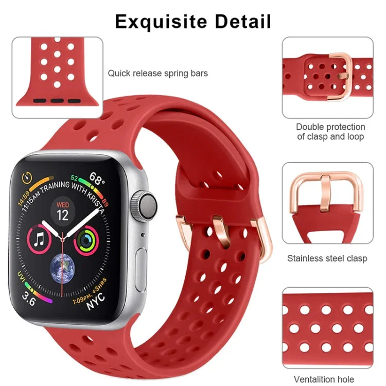 Dây đồng hồ silicone thay thế cho Apple Watch Series, 7 41mm / 6 & SE & 5 & 4 40mm / 3 & 2 & 1 38mm