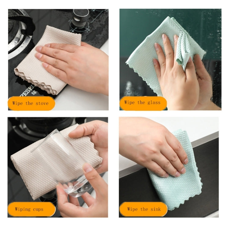Khăn lau vảy cá không để lại vết và dễ khô, khăn lau nhà bếp, giao màu ngẫu nhiên, 5 cái, 10 cái, 20 cái