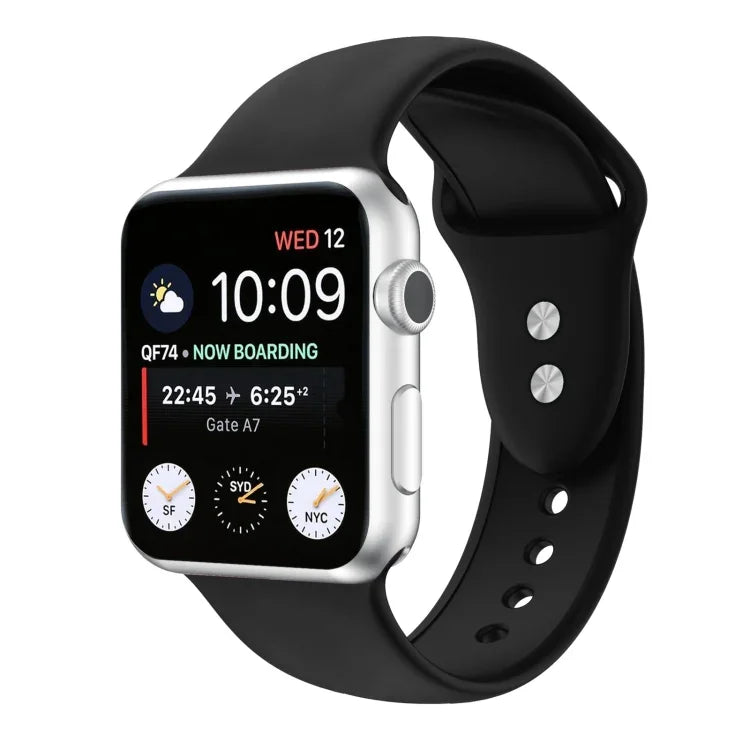 Dây đồng hồ silicone thay thế hai đinh cho Apple Watch Series, 7 45mm / 6 & SE & 5 & 4 44mm / 3 & 2 & 1 42mm, 7 41mm / 6 & SE & 5 & 4 40mm / 3 & 2 & 1 38mm
