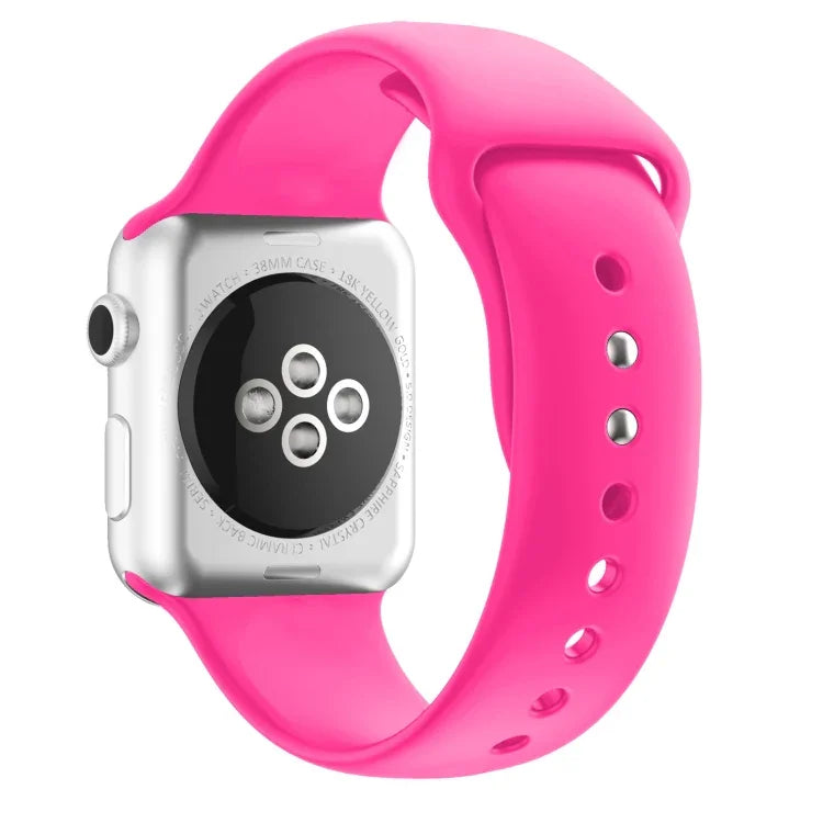 Dây đồng hồ silicone thay thế hai đinh cho Apple Watch Series, 7 45mm / 6 & SE & 5 & 4 44mm / 3 & 2 & 1 42mm, 7 41mm / 6 & SE & 5 & 4 40mm / 3 & 2 & 1 38mm