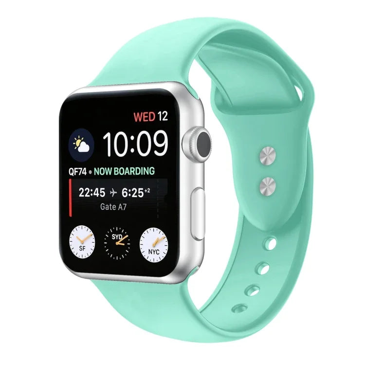 Dây đồng hồ silicone thay thế hai đinh cho Apple Watch Series, 7 45mm / 6 & SE & 5 & 4 44mm / 3 & 2 & 1 42mm, 7 41mm / 6 & SE & 5 & 4 40mm / 3 & 2 & 1 38mm