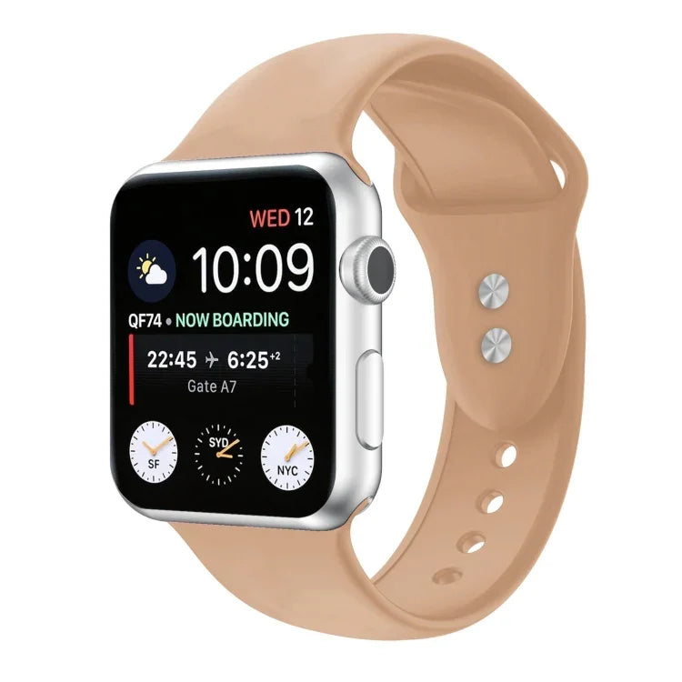 Dây đồng hồ silicone thay thế hai đinh cho Apple Watch Series, 7 45mm / 6 & SE & 5 & 4 44mm / 3 & 2 & 1 42mm, 7 41mm / 6 & SE & 5 & 4 40mm / 3 & 2 & 1 38mm