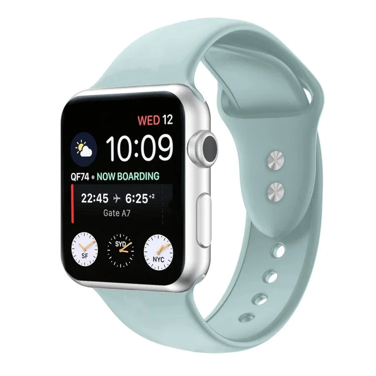 Dây đồng hồ silicone thay thế hai đinh cho Apple Watch Series, 7 45mm / 6 & SE & 5 & 4 44mm / 3 & 2 & 1 42mm, 7 41mm / 6 & SE & 5 & 4 40mm / 3 & 2 & 1 38mm