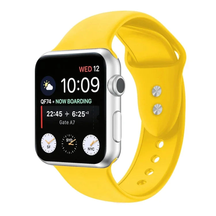 Dây đồng hồ silicone thay thế hai đinh cho Apple Watch Series, 7 45mm / 6 & SE & 5 & 4 44mm / 3 & 2 & 1 42mm, 7 41mm / 6 & SE & 5 & 4 40mm / 3 & 2 & 1 38mm