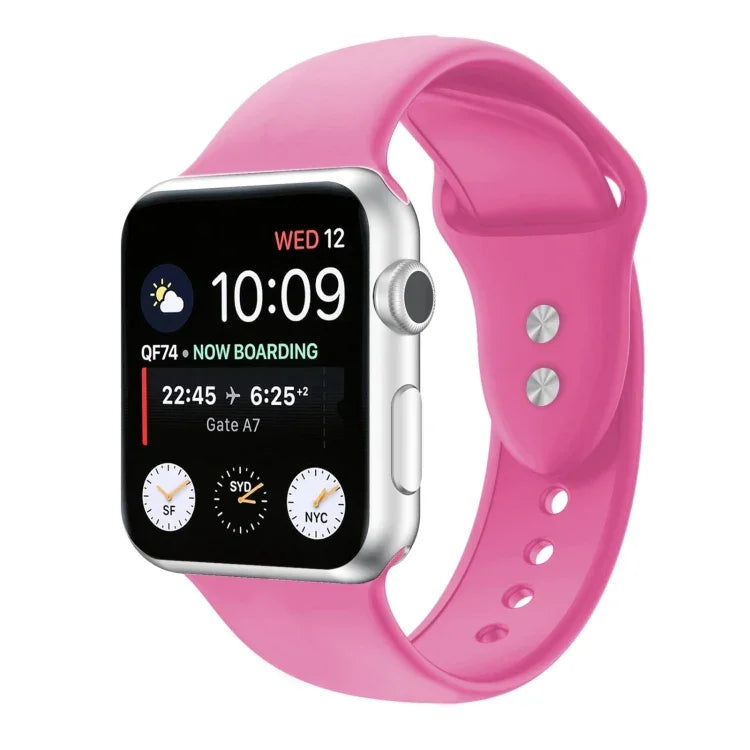 Dây đồng hồ silicone thay thế hai đinh cho Apple Watch Series, 7 45mm / 6 & SE & 5 & 4 44mm / 3 & 2 & 1 42mm, 7 41mm / 6 & SE & 5 & 4 40mm / 3 & 2 & 1 38mm
