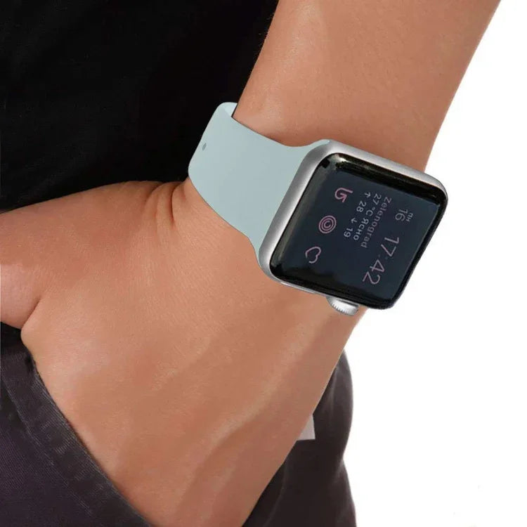Dây đồng hồ silicone thay thế hai đinh cho Apple Watch Series, 7 45mm / 6 & SE & 5 & 4 44mm / 3 & 2 & 1 42mm, 7 41mm / 6 & SE & 5 & 4 40mm / 3 & 2 & 1 38mm