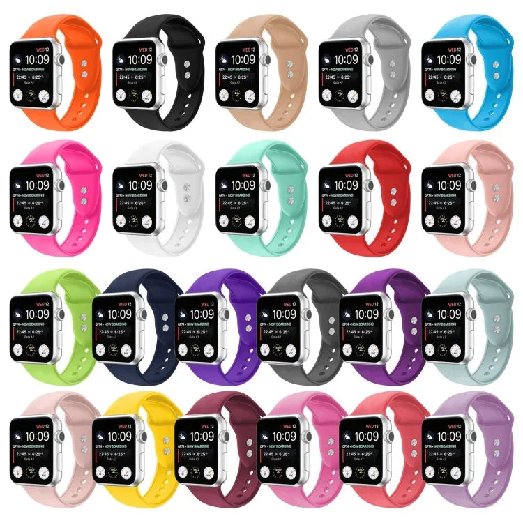 Dây đồng hồ silicone thay thế hai đinh cho Apple Watch Series, 7 45mm / 6 & SE & 5 & 4 44mm / 3 & 2 & 1 42mm, 7 41mm / 6 & SE & 5 & 4 40mm / 3 & 2 & 1 38mm