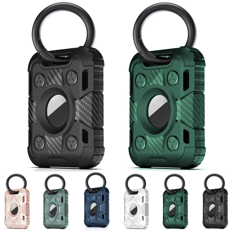 Ốp bảo vệ TPU sợi carbon chống trầy chống sốc Tank Armor có vòng móc khóa, cho AirTag