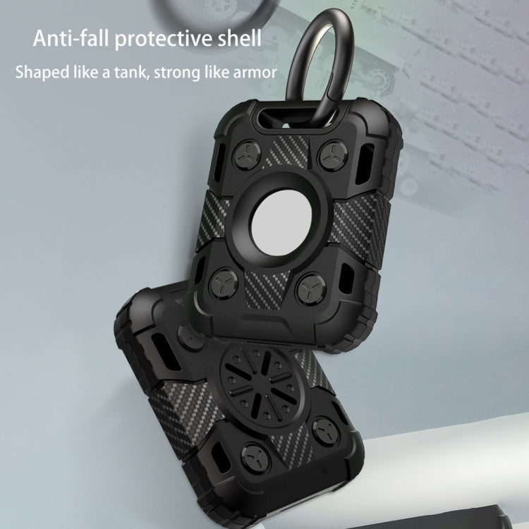 Ốp bảo vệ TPU sợi carbon chống trầy chống sốc Tank Armor có vòng móc khóa, cho AirTag