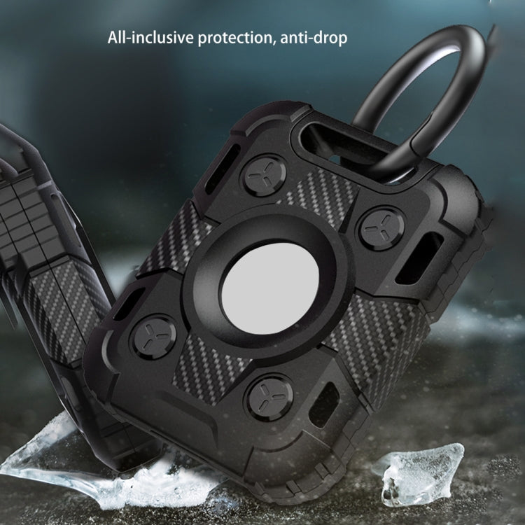 Ốp bảo vệ TPU sợi carbon chống trầy chống sốc Tank Armor có vòng móc khóa, cho AirTag