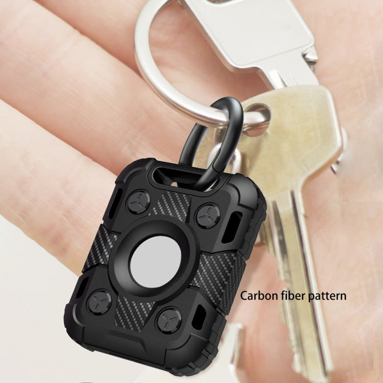 Ốp bảo vệ TPU sợi carbon chống trầy chống sốc Tank Armor có vòng móc khóa, cho AirTag