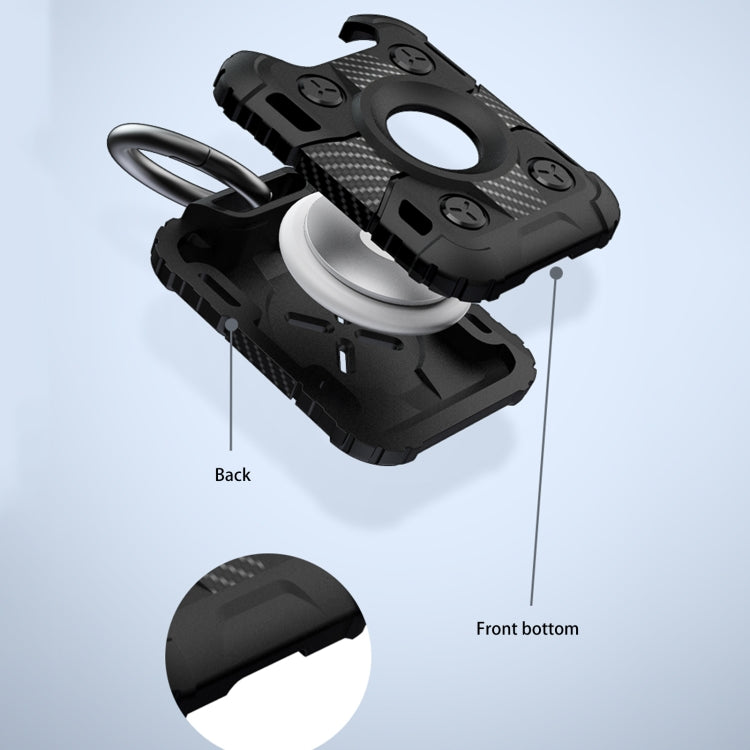 Ốp bảo vệ TPU sợi carbon chống trầy chống sốc Tank Armor có vòng móc khóa, cho AirTag