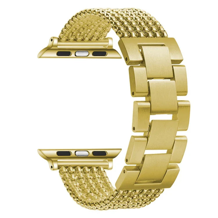 Dây đồng hồ thép sáu chuỗi ba hạt thay thế cho Apple Watch Series, 7 41mm / 6 & SE & 5 & 4 40mm / 3 & 2 & 1 38mm, 7 45mm / 6 & SE & 5 & 4 44mm / 3 & 2 & 1 42mm