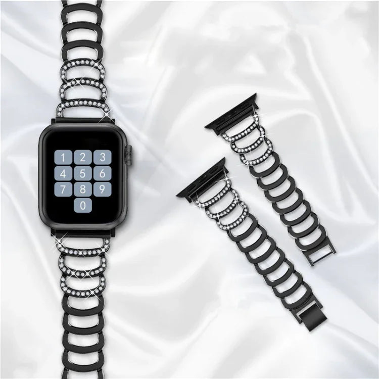 Dây đeo thay thế thép kim cương loại C cho Apple Watch Series, 7 41mm / 6 & SE & 5 & 4 40mm / 3 & 2 & 1 38mm, 7 45mm / 6 & SE & 5 & 4 44mm / 3 & 2 & 1 42mm
