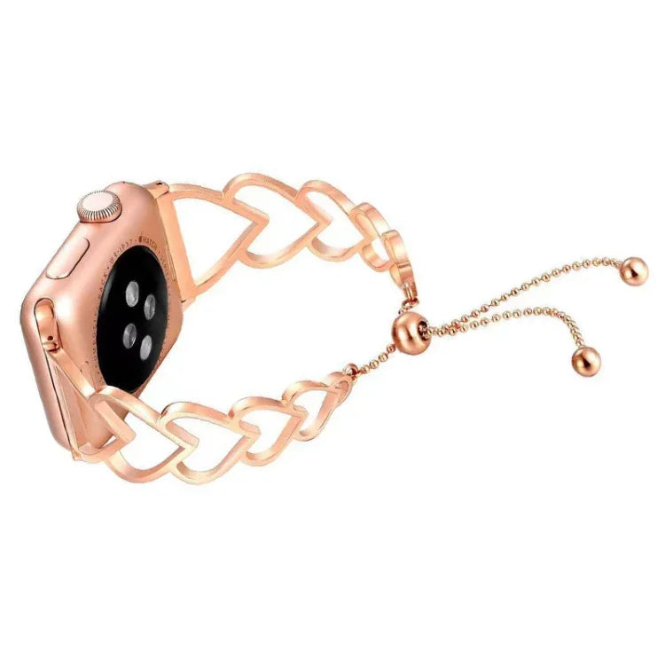 Dây đeo thay thế kim loại hình trái tim cho Apple Watch Series, 7 41mm / 6 & SE & 5 & 4 40mm / 3 & 2 & 1 38mm, 7 45mm / 6 & SE & 5 & 4 44mm / 3 & 2 & 1 42mm