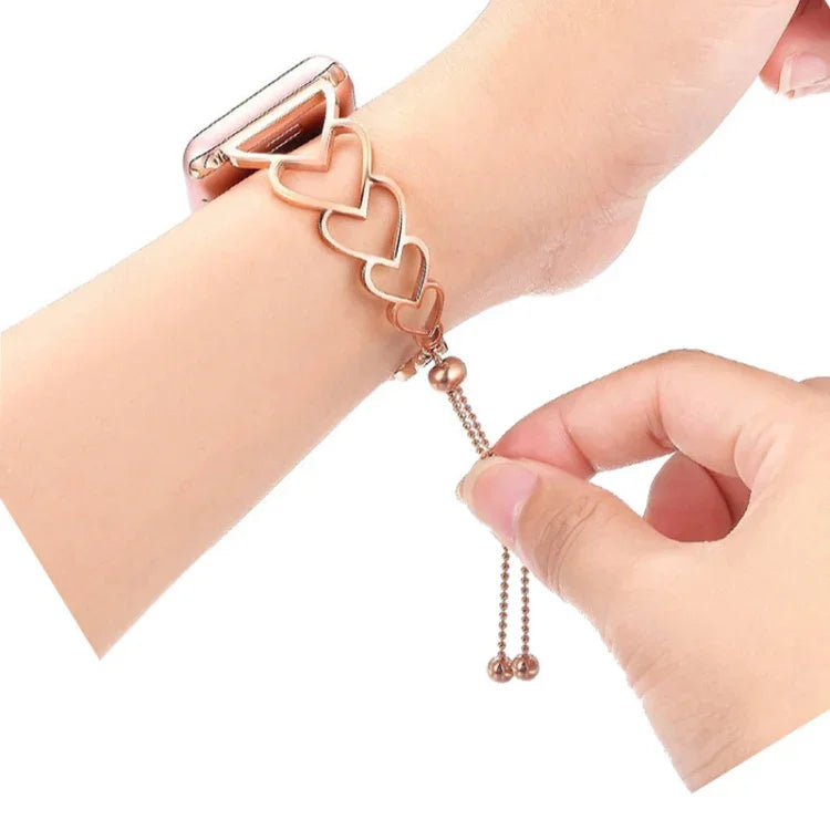 Dây đeo thay thế kim loại hình trái tim cho Apple Watch Series, 7 41mm / 6 & SE & 5 & 4 40mm / 3 & 2 & 1 38mm, 7 45mm / 6 & SE & 5 & 4 44mm / 3 & 2 & 1 42mm