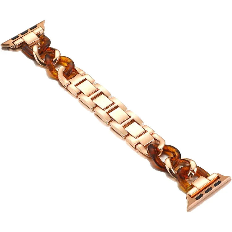 Dây đeo thay thế kim loại cao bồi dây xích + nhựa resin cho Apple Watch Series, 7 41mm / 6 & SE & 5 & 4 40mm / 3 & 2 & 1 38mm, 7 45mm / 6 & SE & 5 & 4 44mm / 3 & 2 & 1 42mm