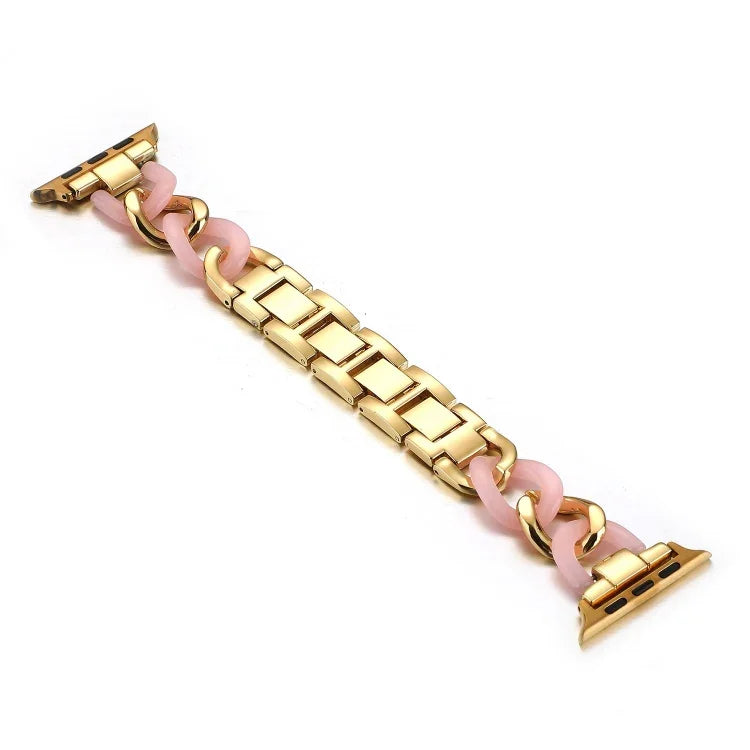 Dây đeo thay thế kim loại cao bồi dây xích + nhựa resin cho Apple Watch Series, 7 41mm / 6 & SE & 5 & 4 40mm / 3 & 2 & 1 38mm, 7 45mm / 6 & SE & 5 & 4 44mm / 3 & 2 & 1 42mm