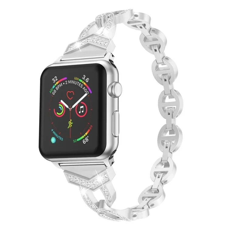 Dây đeo thay thế thép không gỉ kim cương cho Apple Watch Series, 7 41mm / 6 & SE & 5 & 4 40mm / 3 & 2 & 1 38mm, 7 45mm / 6 & SE & 5 & 4 44mm / 3 & 2 & 1 42mm