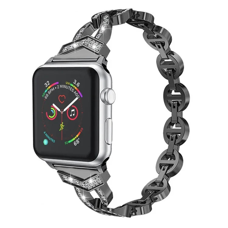 Dây đeo thay thế thép không gỉ kim cương cho Apple Watch Series, 7 41mm / 6 & SE & 5 & 4 40mm / 3 & 2 & 1 38mm, 7 45mm / 6 & SE & 5 & 4 44mm / 3 & 2 & 1 42mm
