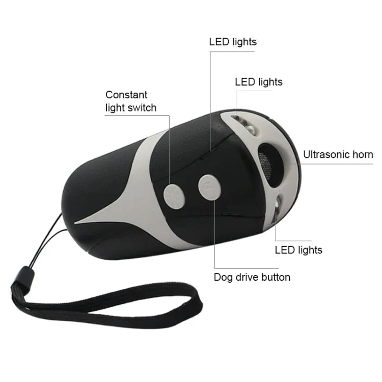 Máy đuổi chó siêu âm cầm tay có đèn LED RC-534, RC-534