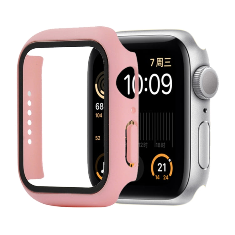Ốp bảo vệ chống sốc PC + kính cường lực với hộp carton đóng gói cho Apple Watch 44mm (Màu cam), dành cho Apple Watch Series 6 / 5 / 4 / Watch SE 44mm, dành cho Apple Watch Series 6 & SE & 5 & 4 44mm, dành cho Apple Watch Series 3 & 2 & 1 42mm