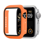 Ốp bảo vệ chống sốc PC + kính cường lực với hộp carton đóng gói cho Apple Watch 44mm (Màu cam), dành cho Apple Watch Series 6 / 5 / 4 / Watch SE 44mm, dành cho Apple Watch Series 6 & SE & 5 & 4 44mm, dành cho Apple Watch Series 3 & 2 & 1 42mm