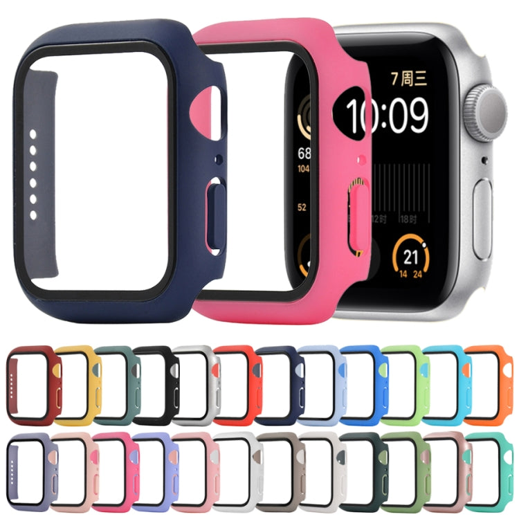 Ốp bảo vệ chống sốc PC + kính cường lực với hộp carton đóng gói cho Apple Watch 44mm (Màu cam), dành cho Apple Watch Series 6 / 5 / 4 / Watch SE 44mm, dành cho Apple Watch Series 6 & SE & 5 & 4 44mm, dành cho Apple Watch Series 3 & 2 & 1 42mm