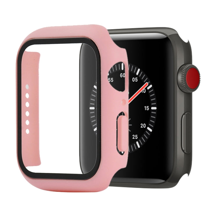 Ốp bảo vệ chống sốc PC + kính cường lực với hộp carton đóng gói cho Apple Watch 44mm (Màu cam), dành cho Apple Watch Series 6 / 5 / 4 / Watch SE 44mm, dành cho Apple Watch Series 6 & SE & 5 & 4 44mm, dành cho Apple Watch Series 3 & 2 & 1 42mm
