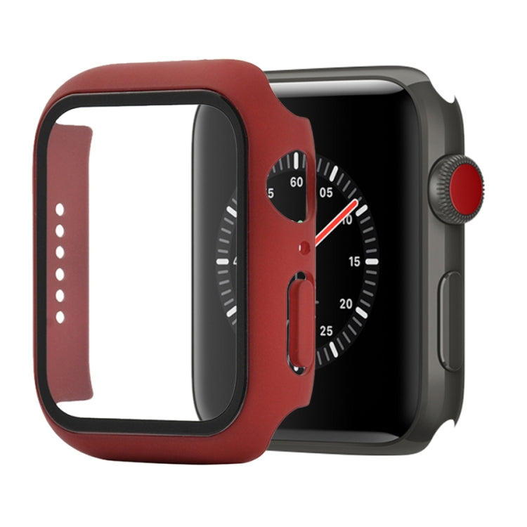 Ốp bảo vệ chống sốc PC + kính cường lực với hộp carton đóng gói cho Apple Watch 44mm (Màu cam), dành cho Apple Watch Series 6 / 5 / 4 / Watch SE 44mm, dành cho Apple Watch Series 6 & SE & 5 & 4 44mm, dành cho Apple Watch Series 3 & 2 & 1 42mm