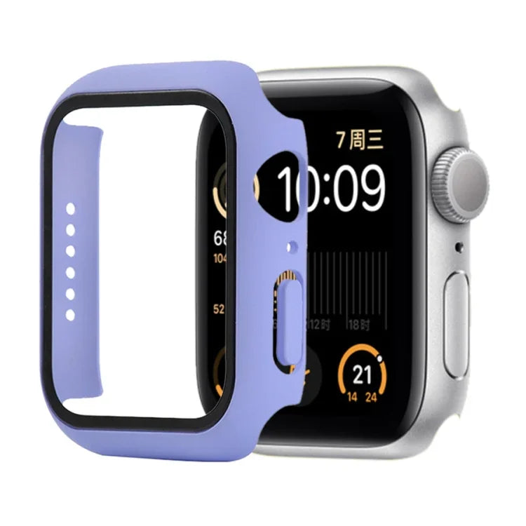Ốp bảo vệ chống sốc PC + kính cường lực kèm hộp carton cho Apple Watch 44mm (Màu cam), dành cho Apple Watch Series 6 / 5 / 4 / Watch SE 40mm, dành cho Apple Watch Series 3 & 2 & 1 38mm