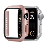 Ốp bảo vệ chống sốc PC + kính cường lực kèm hộp carton cho Apple Watch 44mm (Màu cam), dành cho Apple Watch Series 6 / 5 / 4 / Watch SE 40mm, dành cho Apple Watch Series 3 & 2 & 1 38mm